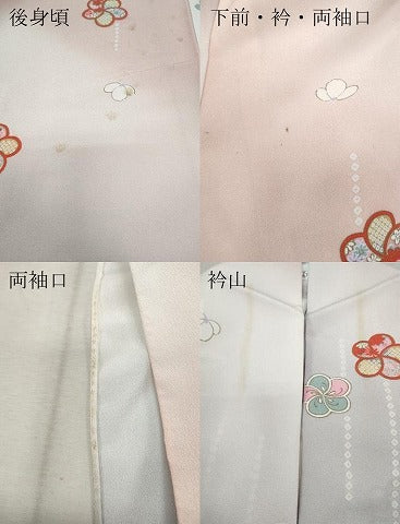 平和屋着物▽小紋 単衣 舞花文 金彩 三越扱い 洗える着物 CAAP5547ut