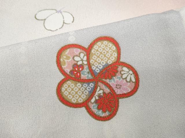 平和屋着物▽小紋 単衣 舞花文 金彩 三越扱い 洗える着物 CAAP5547ut