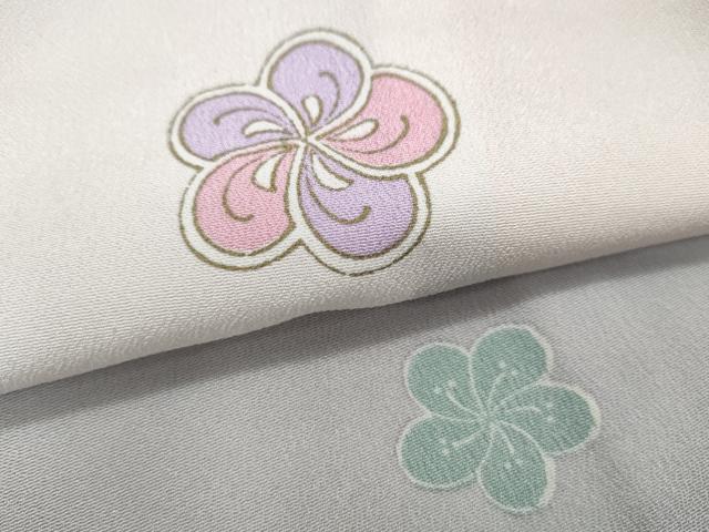 平和屋着物▽小紋 単衣 舞花文 金彩 三越扱い 洗える着物 CAAP5547ut