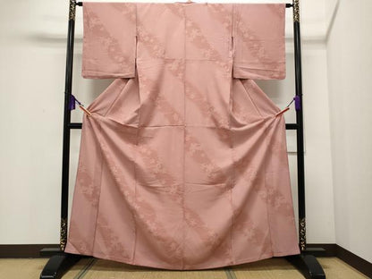 平和屋着物▽小紋 単衣 芝草舞花文 暈し染め 洗える着物 未使用 CAAP5550ut