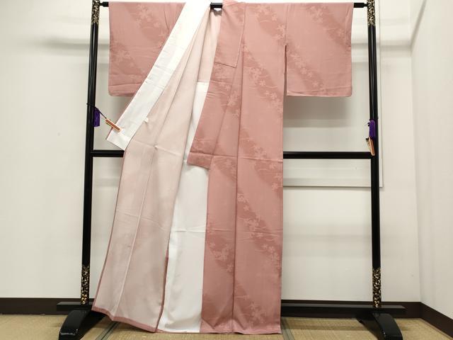 平和屋着物▽小紋 単衣 芝草舞花文 暈し染め 洗える着物 未使用 CAAP5550ut