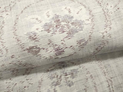 平和屋着物▽上質な紬　単衣　花丸文　正絹　逸品　CAAP5552ut