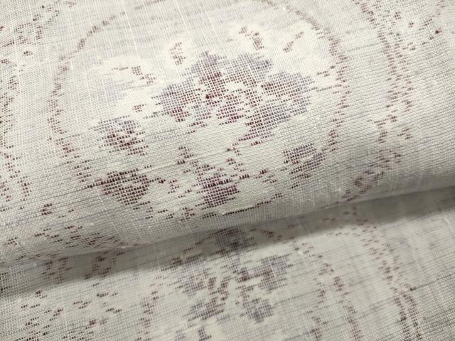 平和屋着物▽上質な紬　単衣　花丸文　正絹　逸品　CAAP5552ut