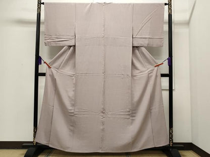 平和屋着物▽江戸小紋 単衣 廣瀬雄望 万筋 虹色×桔梗鼠色 正絹 逸品 CAAP5563ut
