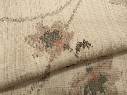 平和屋着物▽上質な紬 単衣 花唐草文 正絹 逸品 CAAP5564ut