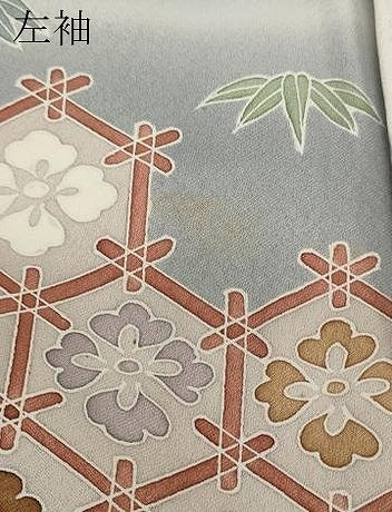 平和屋着物▽訪問着　単衣　刺繍　飛鶴吉祥松竹梅文　暈し染め　正絹　逸品　CAAP5587ut