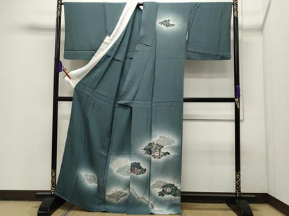 平和屋着物▽訪問着 単衣 辻が花 暈し染め 正絹 逸品 CAAP5588ut