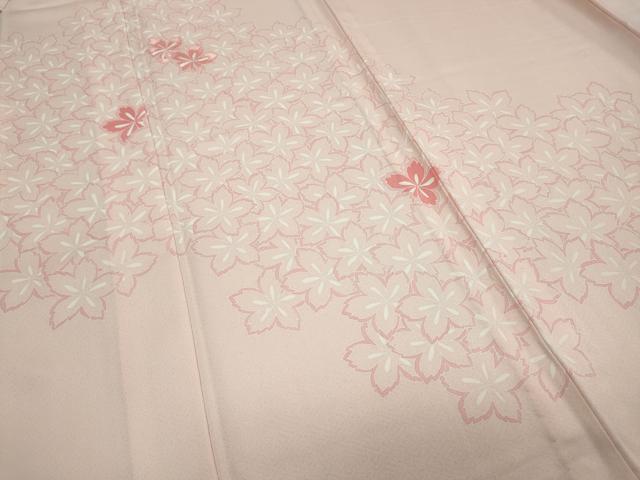 平和屋着物▽訪問着 単衣 刺繍 舞桜 正絹 逸品 未使用 CAAP5589ut