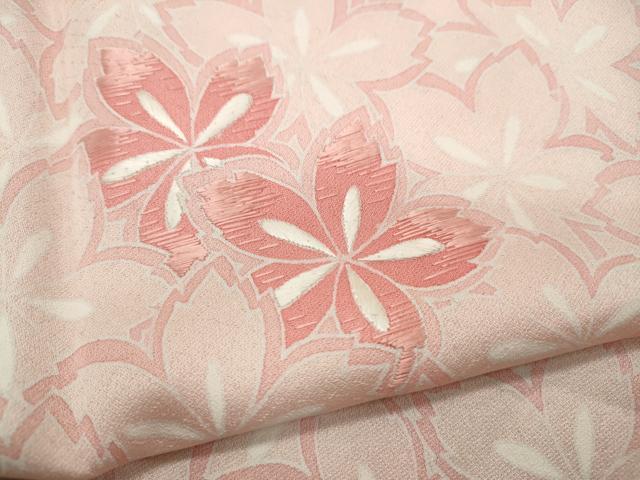 平和屋着物▽訪問着 単衣 刺繍 舞桜 正絹 逸品 未使用 CAAP5589ut