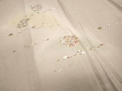 平和屋着物▽訪問着 単衣 花籠文 暈し染め 正絹 逸品 CAAP5590ut