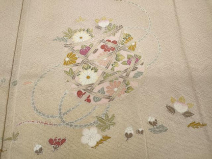 平和屋着物▽訪問着 単衣 花籠文 暈し染め 正絹 逸品 CAAP5590ut