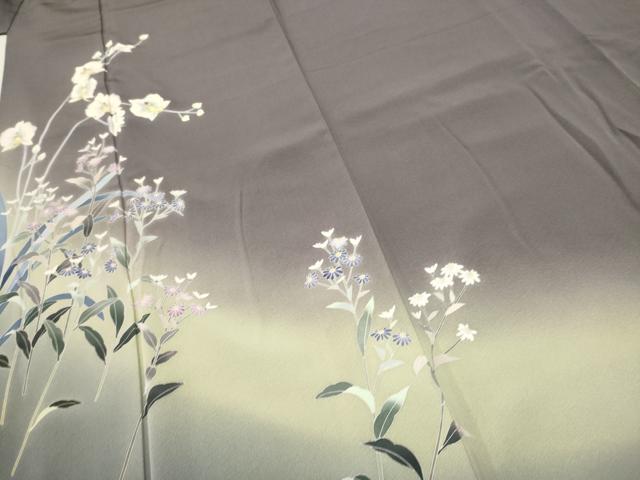 平和屋着物○十日町友禅 女流作家 遠田藤舟 訪問着 枝花文