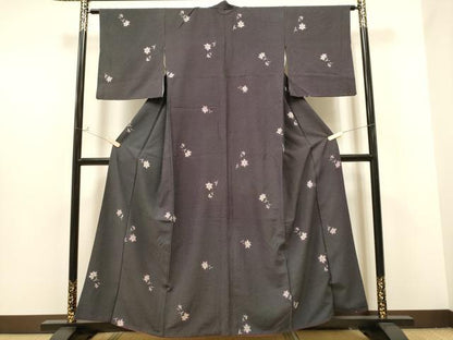 平和屋着物●上質な小紋 草花文 行儀 正絹 逸品 CAAP7110hy
