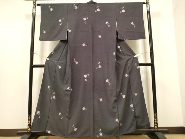 平和屋着物●上質な小紋 草花文 行儀 正絹 逸品 CAAP7110hy
