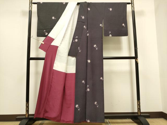 平和屋着物●上質な小紋 草花文 行儀 正絹 逸品 CAAP7110hy