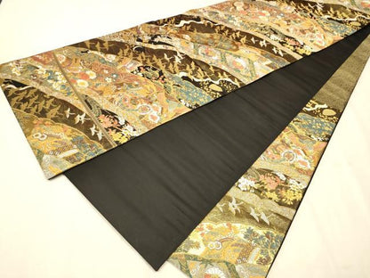 平和屋着物●六通柄袋帯 琳派瑞祥錦 本金箔つづれ 正絹 逸品 CAAP7158hy