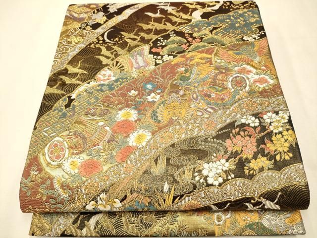 平和屋着物●六通柄袋帯 琳派瑞祥錦 本金箔つづれ 正絹 逸品 CAAP7158hy