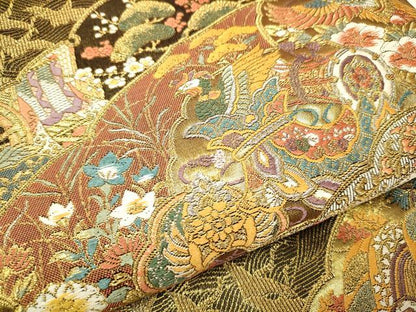 平和屋着物●六通柄袋帯 琳派瑞祥錦 本金箔つづれ 正絹 逸品 CAAP7158hy