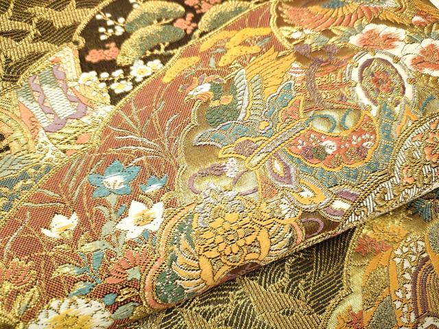 平和屋着物●六通柄袋帯 琳派瑞祥錦 本金箔つづれ 正絹 逸品 CAAP7158hy