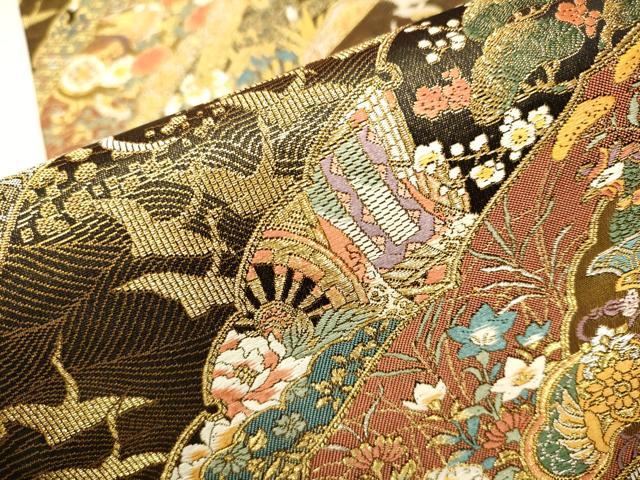平和屋着物●六通柄袋帯 琳派瑞祥錦 本金箔つづれ 正絹 逸品 CAAP7158hy