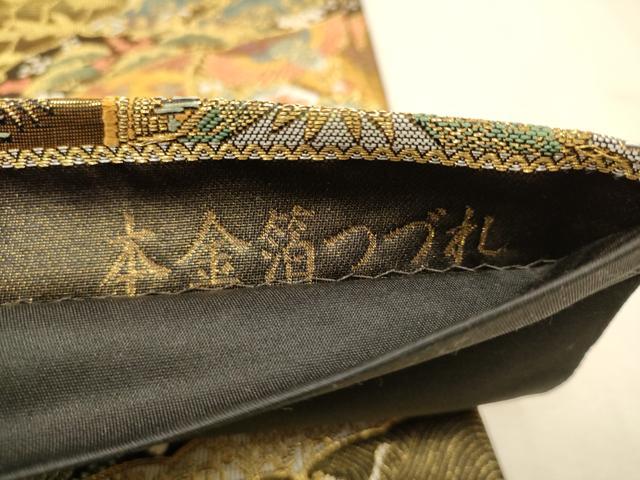 平和屋着物●六通柄袋帯 琳派瑞祥錦 本金箔つづれ 正絹 逸品 CAAP7158hy