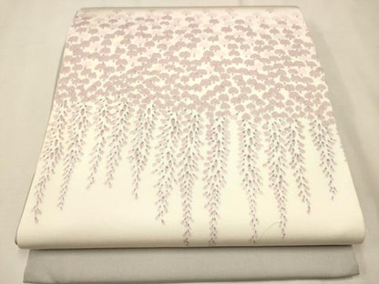 平和屋着物●塩瀬 九寸開き名古屋帯 藤花房 正絹 逸品 CAAP7179hy