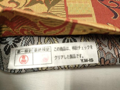平和屋着物●両面 半幅帯 吉祥花唐草文 小川宏征作 証紙付き 正絹 逸品 CAAP7195hy