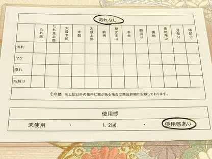平和屋着物◎六通柄袋帯 唐織 綾綴 波取小袖文 金銀糸 正絹 逸品 CAAP8024ft