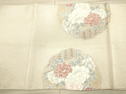 平和屋着物◎太鼓柄袋帯 綴れ 職工花文 正絹 逸品 CAAP8040ft