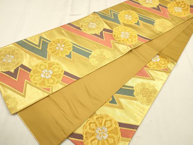 平和屋着物◎六通柄袋帯 正倉院花文 金銀糸 引箔 正絹 逸品 CAAP8139ft