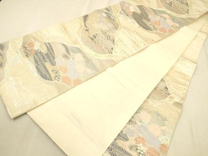 平和屋着物◎六通柄袋帯 桃山絵巻 道長風景文 金糸 引箔 正絹 逸品 CAAP8200ft