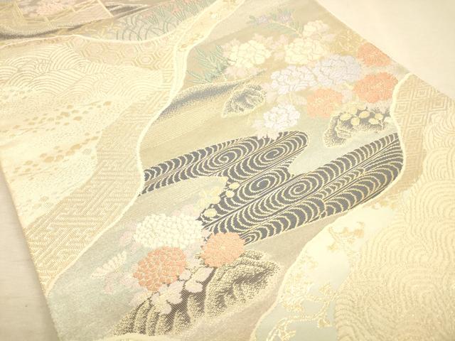 平和屋着物◎六通柄袋帯 桃山絵巻 道長風景文 金糸 引箔 正絹 逸品 CAAP8200ft