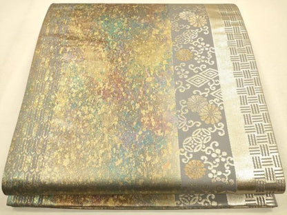 平和屋着物◎六通柄袋帯　花間道　正絹　逸品　CAAP8213ft