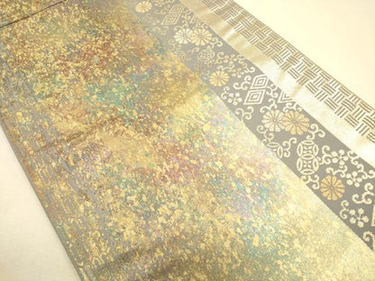 平和屋着物◎六通柄袋帯　花間道　正絹　逸品　CAAP8213ft