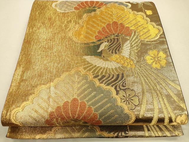 平和屋着物◎六通柄袋帯 草花文 金銀糸 正絹 逸品 CAAP8230ft