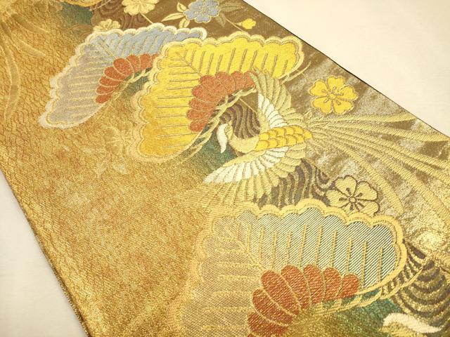 平和屋着物◎六通柄袋帯 草花文 金銀糸 正絹 逸品 CAAP8230ft