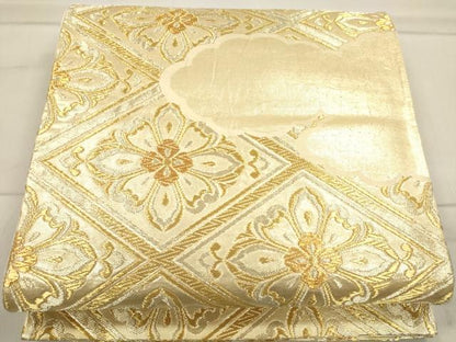 平和屋着物◎六通柄袋帯 雲取り花菱文 金糸 引箔 正絹 逸品 CAAP8270ft