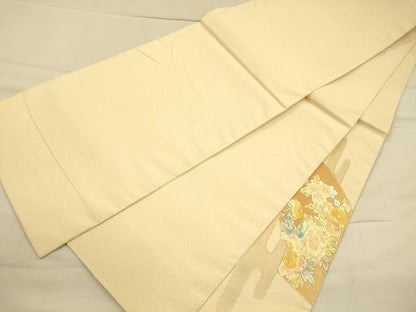 平和屋着物◎太鼓柄袋帯 綴れ エ霞地紙花鳥文 金銀彩 正絹 逸品 CAAP8294ft