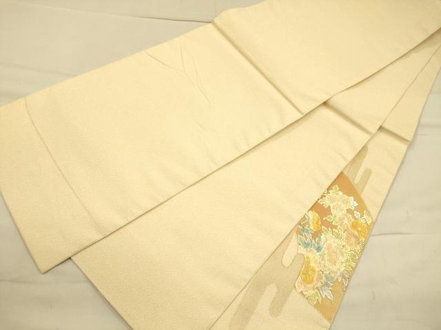 平和屋着物◎太鼓柄袋帯 綴れ エ霞地紙花鳥文 金銀彩 正絹 逸品 CAAP8294ft