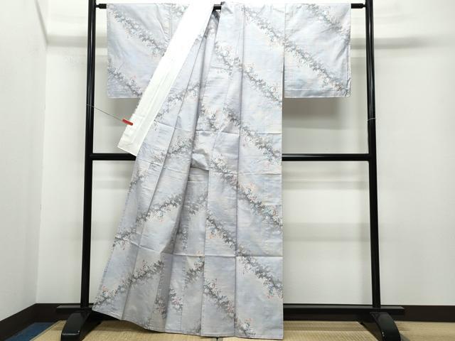 平和屋着物▽都喜ヱ門　本場大島紬　単衣　白大島　7マルキ　舞蝶文　藤絹織物謹製　正絹　逸品　未使用　CAAQ0001vf