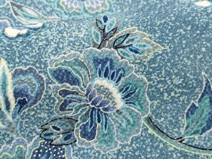 平和屋着物▽上質な小紋　単衣　更紗花蝶唐草文　金彩　正絹　逸品　CAAQ0002vf