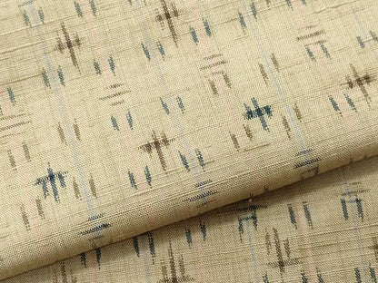 平和屋着物▽上質な紬　単衣　絣文様　正絹　逸品　CAAQ0007vf