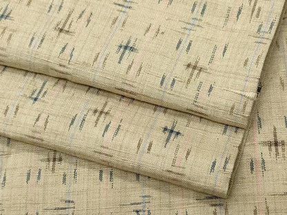 平和屋着物▽上質な紬　単衣　絣文様　正絹　逸品　CAAQ0007vf