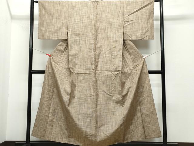 平和屋着物▽上質な紬　単衣　霞文　正絹　逸品　CAAQ0011vf