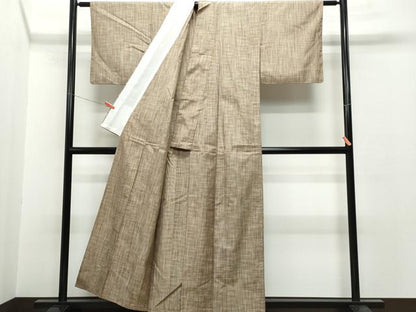 平和屋着物▽上質な紬　単衣　霞文　正絹　逸品　CAAQ0011vf