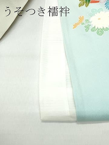 平和屋着物▽訪問着 単衣 刺繍 扇面草花文 正絹 逸品 CAAQ0018vf