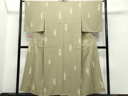 平和屋着物▽上質な小紋　単衣　絞り　抽象文　正絹　逸品　CAAQ0019vf