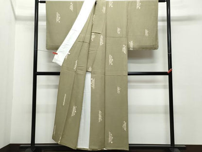 平和屋着物▽上質な小紋　単衣　絞り　抽象文　正絹　逸品　CAAQ0019vf