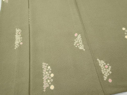 平和屋着物▽上質な小紋　単衣　絞り　抽象文　正絹　逸品　CAAQ0019vf