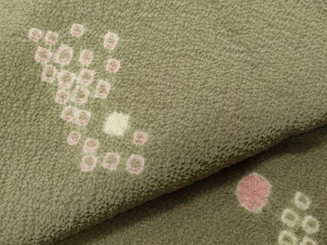 平和屋着物▽上質な小紋　単衣　絞り　抽象文　正絹　逸品　CAAQ0019vf
